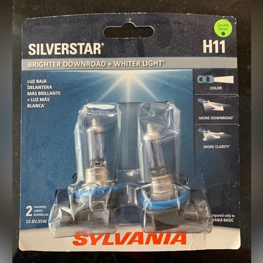 Sylvania H11 Silverstar Halogen Headlight Bulb, 2-Pack